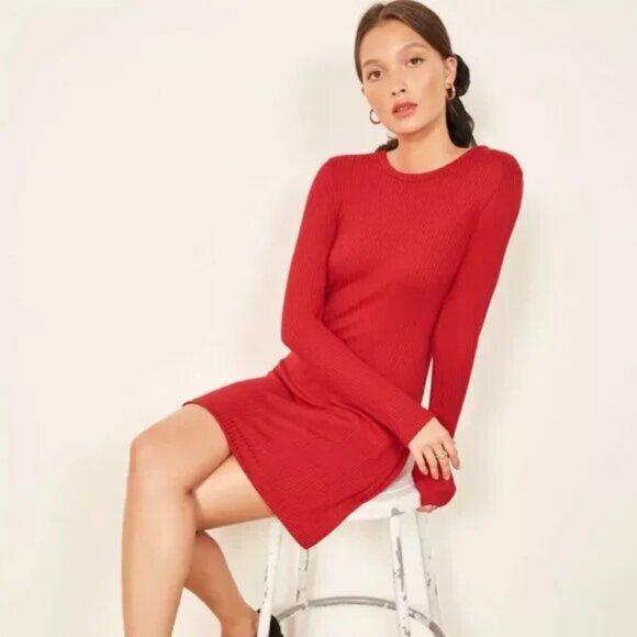 Reformation Dresses & Skirts - Reformation Jeanne Ribbed Knit Mini Dress